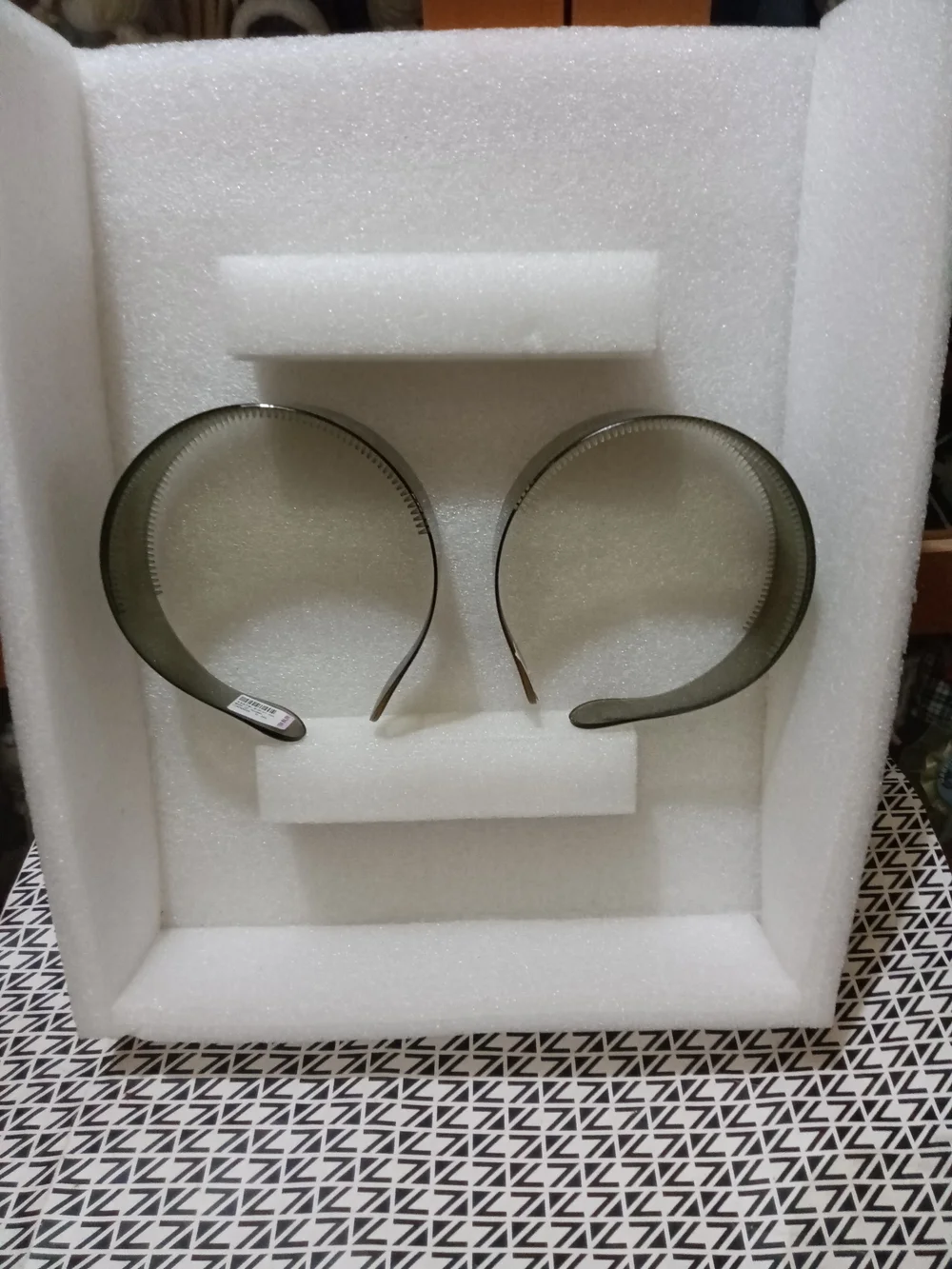 Clear Smoky Plastic Headbands - Pair